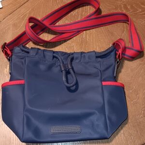 Tommy Hilfiger Blue and Red Crossbody Bag